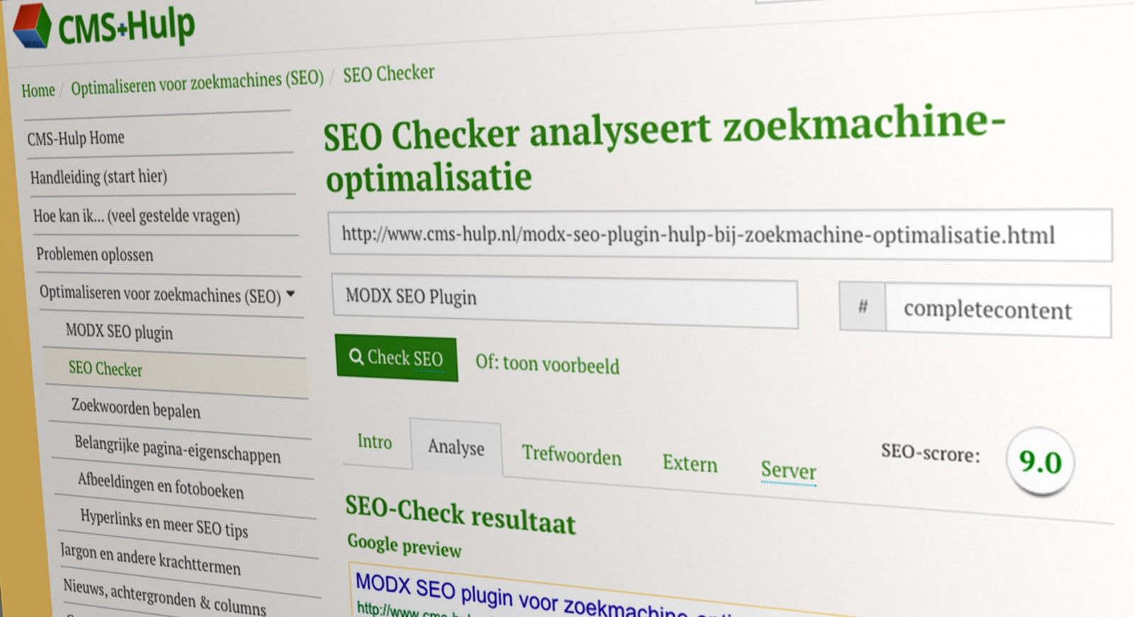 seo optimalisatie check